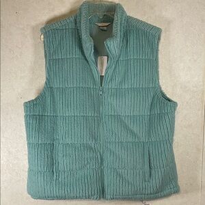 Christopher & Banks So Soft Light Teal Full Zip Vest Jacket
